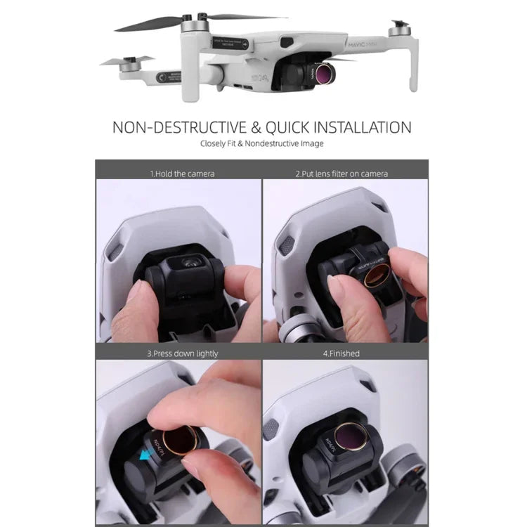 Sunnylife MM-FI9250 鏡頭濾鏡，適用於DJI Mini 4K/Mini 2 SE/Mini SE/Mini 2/Mavic Mini，MCUV