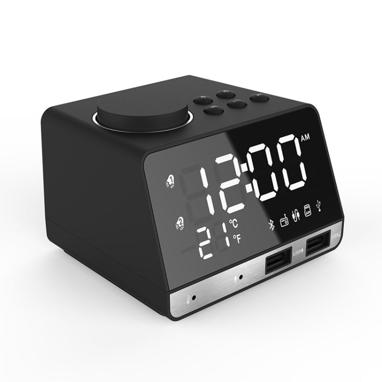 K11 LED 藍牙 4.2 揚聲器鬧鐘音樂顯示收音機，歐規插頭，英規插頭