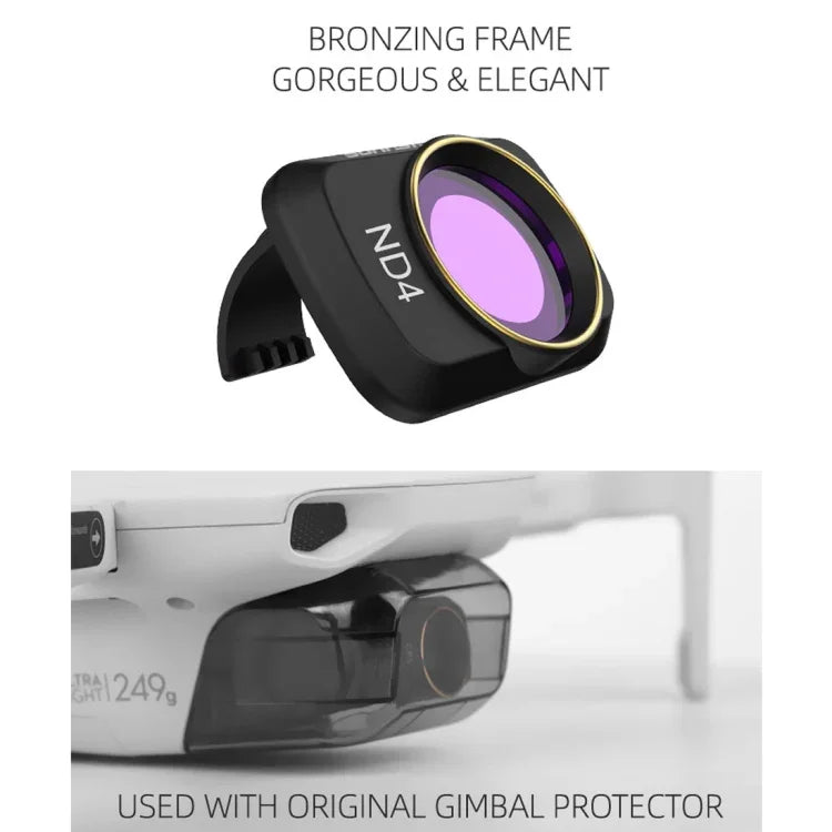 Sunnylife MM-FI9256 適用於 DJI Mavic mini 4 合 1 無人機 ND4+ND8+ND16+ND32 濾鏡, ND4+ND8+ND16+ND32