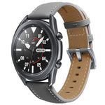 真皮銀色錶扣替換錶帶，適用於 Samsung Galaxy Watch3 45mm，適用於 Samsung Galaxy Watch3 41mm