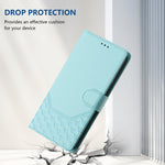 蜂巢浮雕 RFID 皮革手機殼，適用於 iPhone 14 Pro Max、iPhone SE 2022 / 2020 / 8 / 7、iPhone 13 Pro Max、iPhone 13 Pro、iPhone 13 mini、iPhone 12 / 12 Pro、iPhone 12 Pro Max、iPhone 12 mini