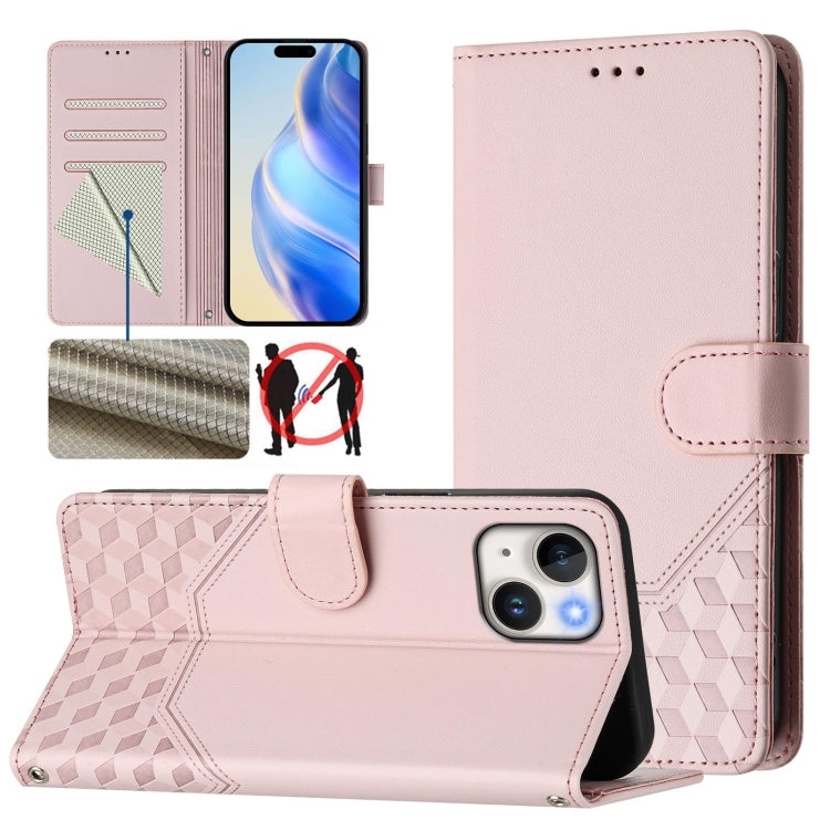 蜂巢浮雕 RFID 皮革手機殼，適用於 iPhone 14 Pro Max、iPhone SE 2022 / 2020 / 8 / 7、iPhone 13 Pro Max、iPhone 13 Pro、iPhone 13 mini、iPhone 12 / 12 Pro、iPhone 12 Pro Max、iPhone 12 mini