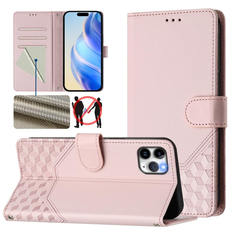 蜂巢浮雕 RFID 皮革手機殼，適用於 iPhone 11 Pro Max、iPhone 11、iPhone 11 Pro、iPhone X / XS、iPhone XR、iPhone XS Max、iPhone 8 Plus / 7 Plus