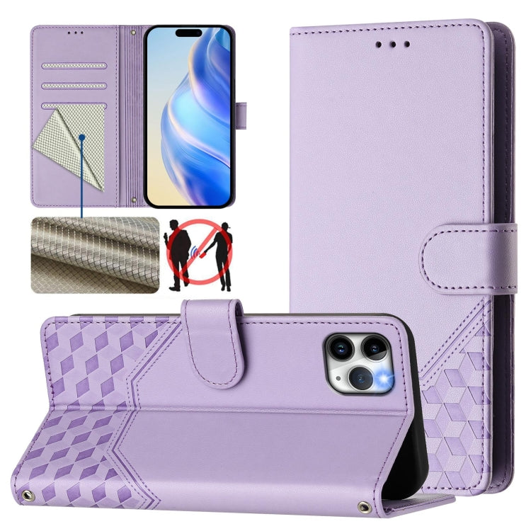 蜂巢浮雕 RFID 皮革手機殼，適用於 iPhone 11 Pro Max、iPhone 11、iPhone 11 Pro、iPhone X / XS、iPhone XR、iPhone XS Max、iPhone 8 Plus / 7 Plus