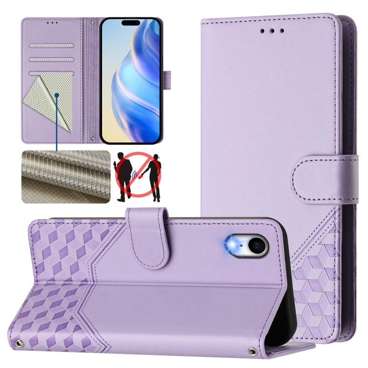 蜂巢浮雕 RFID 皮革手機殼，適用於 iPhone 11 Pro Max、iPhone 11、iPhone 11 Pro、iPhone X / XS、iPhone XR、iPhone XS Max、iPhone 8 Plus / 7 Plus