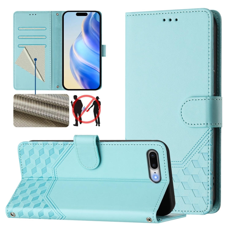 蜂巢浮雕 RFID 皮革手機殼，適用於 iPhone 11 Pro Max、iPhone 11、iPhone 11 Pro、iPhone X / XS、iPhone XR、iPhone XS Max、iPhone 8 Plus / 7 Plus