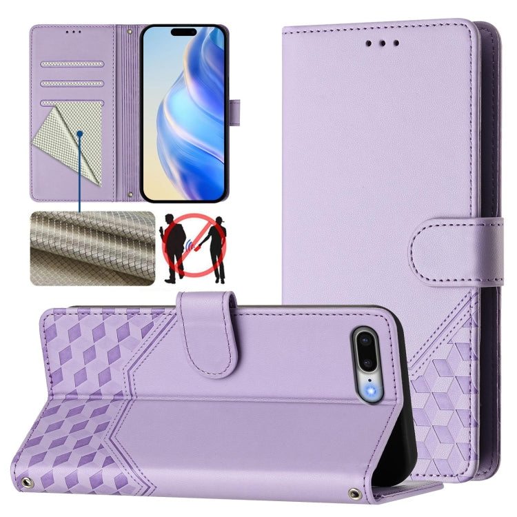蜂巢浮雕 RFID 皮革手機殼，適用於 iPhone 11 Pro Max、iPhone 11、iPhone 11 Pro、iPhone X / XS、iPhone XR、iPhone XS Max、iPhone 8 Plus / 7 Plus