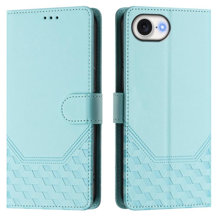 蜂巢壓紋RFID皮革手機殼，適用於iPhone 17e / 16e、iPhone 17 Pro Max、iPhone 17 Pro、iPhone 17、iPhone Air、iPhone 16 Pro Max、iPhone 16 Pro、iPhone 16 Plus