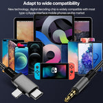 2合1 8針、USB-C / Type-C轉3.5毫米車載AUX音頻轉接線，Type-C，8針轉3.5毫米，長度：1米