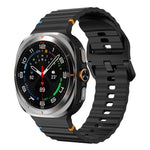 Wavy Grain Stitched Silicone Watch Band, For Samsung Galaxy Watch Ultra 47mm / Ultra 2025
