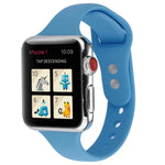 Thin Silicone Double Buckle Replacement Wrist Strap, For Apple Watch Series 7 41mm / 6 & SE & 5 & 4 40mm / 3 & 2 & 1 38mm, For Apple Watch Series 8&7 41mm / SE 2&6&SE&5&4 40mm / 3&2&1 38mm