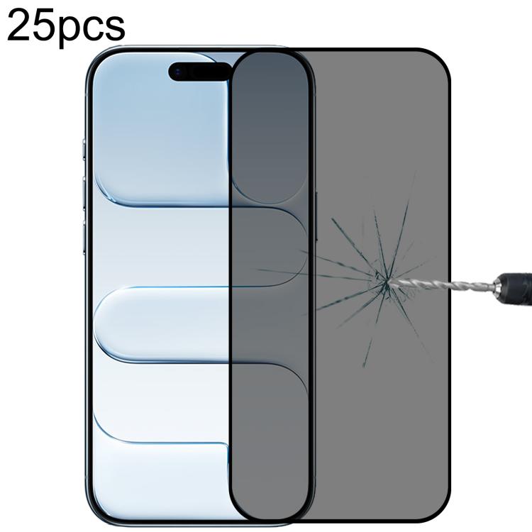 25片全覆蓋防窺絲網鋼化玻璃膜，適用於 iPhone 17 Pro Max，適用於 iPhone 17 Pro，適用於 iPhone 17，適用於 iPhone Air，適用於 iPhone 16 Pro Max，適用於 iPhone 16 Pro，適用於 iPhone 16 Plus，適用於 iPhone 16