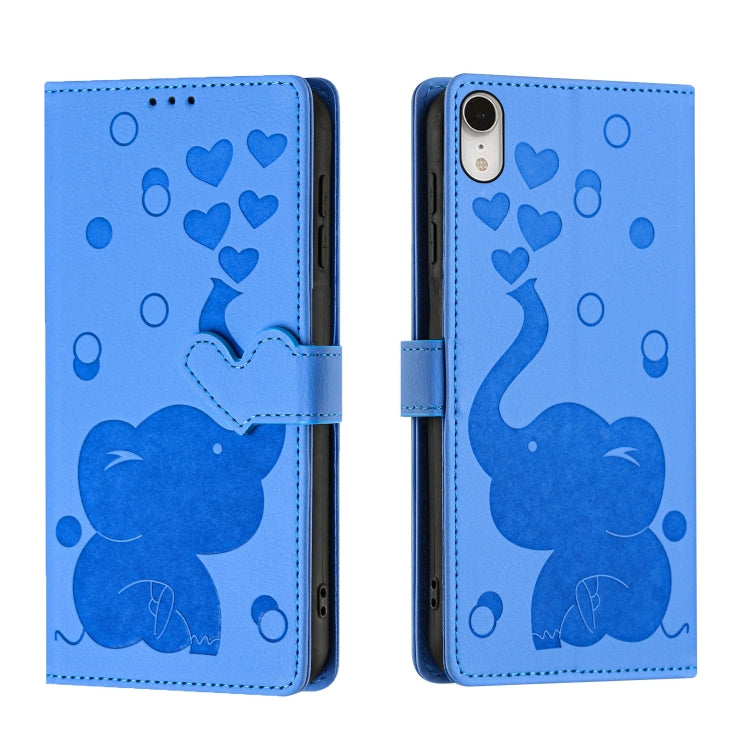 卡通大象壓紋皮革手機殼，適用於iPhone XR、iPhone XS Max、iPhone 8 Plus / 7 Plus