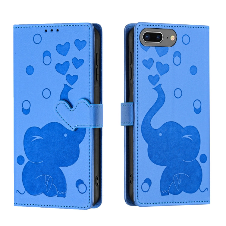 卡通大象壓紋皮革手機殼，適用於iPhone XR、iPhone XS Max、iPhone 8 Plus / 7 Plus