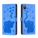卡通大象壓紋皮革手機殼，適用於iPhone XR、iPhone XS Max、iPhone 8 Plus / 7 Plus