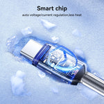 JOYROOM S-A42 水晶透明系列快充數據線，長度：1.2米，Type-C 轉 Type-C 線，Type-C 轉 8 Pin 線，USB 轉 Type-C 線，USB 轉 8 Pin 線
