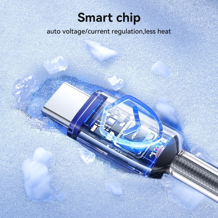 JOYROOM S-A42 水晶透明系列快充數據線，長度：1.2米，Type-C 轉 Type-C 線，Type-C 轉 8 Pin 線，USB 轉 Type-C 線，USB 轉 8 Pin 線