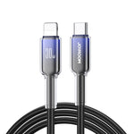 JOYROOM S-A42 水晶透明系列快充數據線，長度：1.2米，Type-C 轉 Type-C 線，Type-C 轉 8 Pin 線，USB 轉 Type-C 線，USB 轉 8 Pin 線