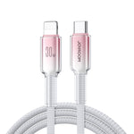 JOYROOM S-A42 水晶透明系列快充數據線，長度：1.2米，Type-C 轉 Type-C 線，Type-C 轉 8 Pin 線，USB 轉 Type-C 線，USB 轉 8 Pin 線