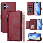 多卡槽拉鍊錢包皮革手機殼，適用於iPhone 17e / 16e、iPhone 17 Pro Max、iPhone 17 Pro、iPhone 17、iPhone Air、iPhone 16 Pro Max、iPhone 16 Pro、iPhone 16 Plus
