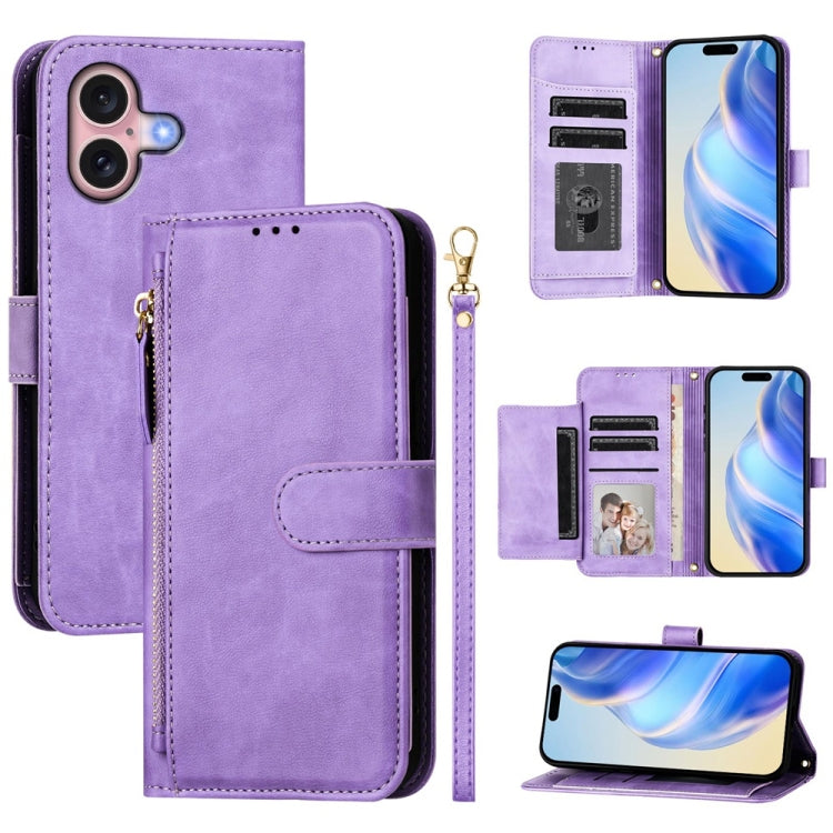 多卡槽拉鍊錢包皮革手機殼，適用於 iPhone 16，適用於 iPhone 15 Pro Max，適用於 iPhone 15 Pro，適用於 iPhone 15 Plus，適用於 iPhone 15，適用於 iPhone 14 Plus，適用於 iPhone 14 / 13，適用於 iPhone 14 Pro