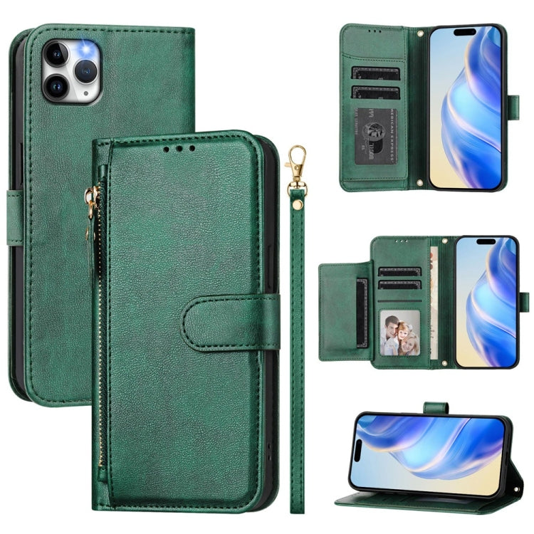 多卡槽拉鍊錢包皮革手機殼，適用於 iPhone 11 Pro Max，適用於 iPhone 11，適用於 iPhone 11 Pro，適用於 iPhone X / XS，適用於 iPhone XR，適用於 iPhone XS Max，適用於 iPhone 8 Plus / 7 Plus