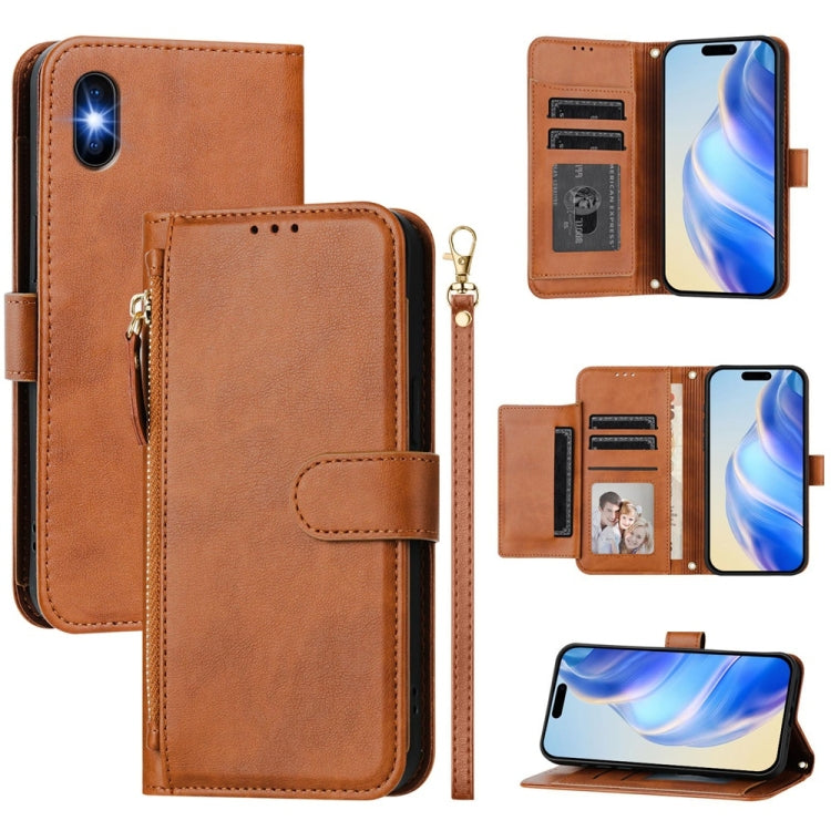 多卡槽拉鍊錢包皮革手機殼，適用於 iPhone 11 Pro Max，適用於 iPhone 11，適用於 iPhone 11 Pro，適用於 iPhone X / XS，適用於 iPhone XR，適用於 iPhone XS Max，適用於 iPhone 8 Plus / 7 Plus