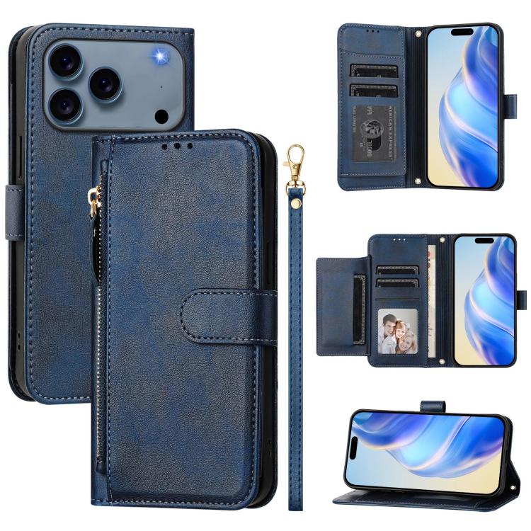 多卡槽拉鍊錢包皮革手機殼，適用於iPhone 17e / 16e、iPhone 17 Pro Max、iPhone 17 Pro、iPhone 17、iPhone Air、iPhone 16 Pro Max、iPhone 16 Pro、iPhone 16 Plus
