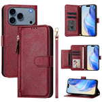 多卡槽拉鍊錢包皮革手機殼，適用於iPhone 17e / 16e、iPhone 17 Pro Max、iPhone 17 Pro、iPhone 17、iPhone Air、iPhone 16 Pro Max、iPhone 16 Pro、iPhone 16 Plus