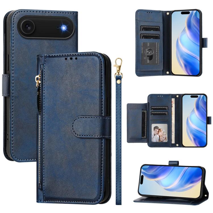 多卡槽拉鍊錢包皮革手機殼，適用於iPhone 17e / 16e、iPhone 17 Pro Max、iPhone 17 Pro、iPhone 17、iPhone Air、iPhone 16 Pro Max、iPhone 16 Pro、iPhone 16 Plus