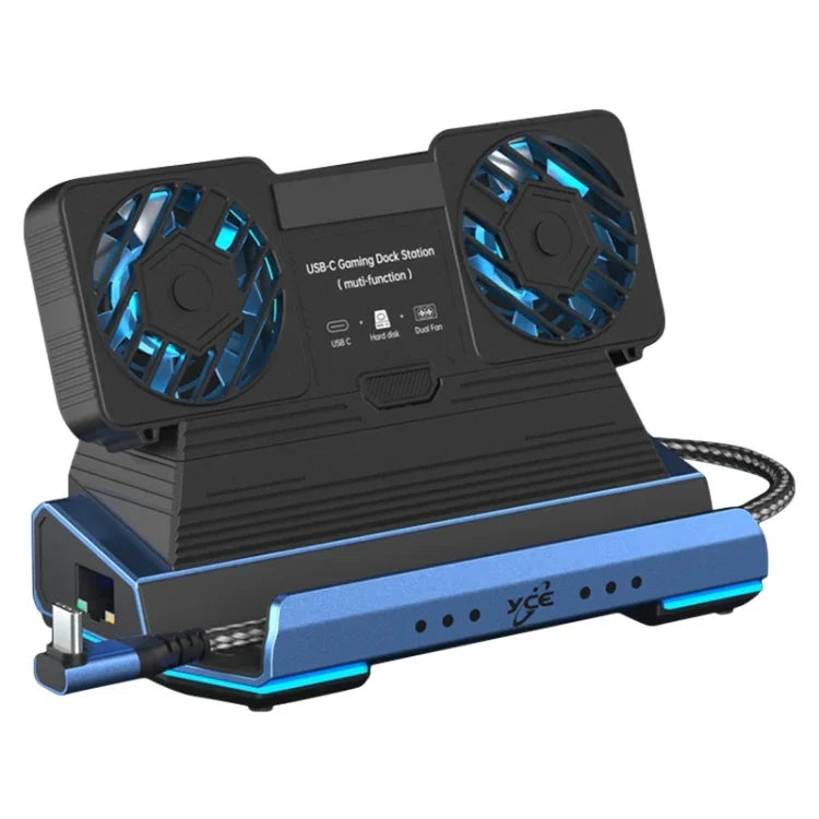 YCE-V279A 9 合 1 USB-C 遊戲擴充座，帶可拆卸風扇，9 合 1