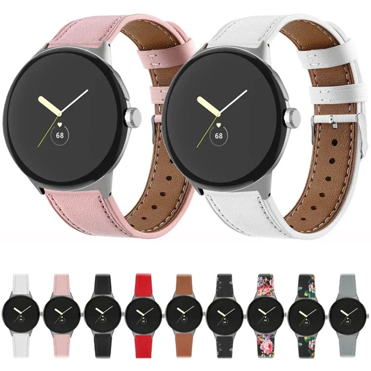 圓尾真皮錶帶，適用於 Google Pixel Watch 4 / Watch 3 45mm