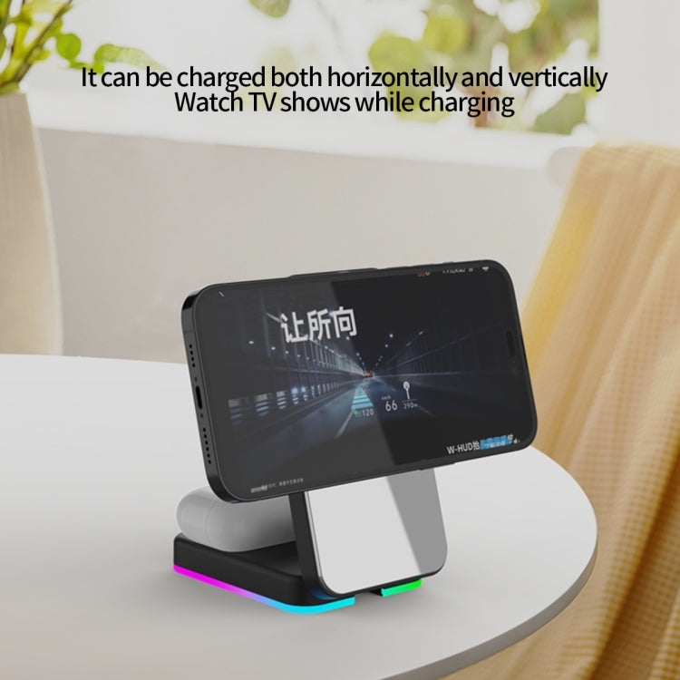 H62 RGB LED 燈三合一摺疊無線充電器