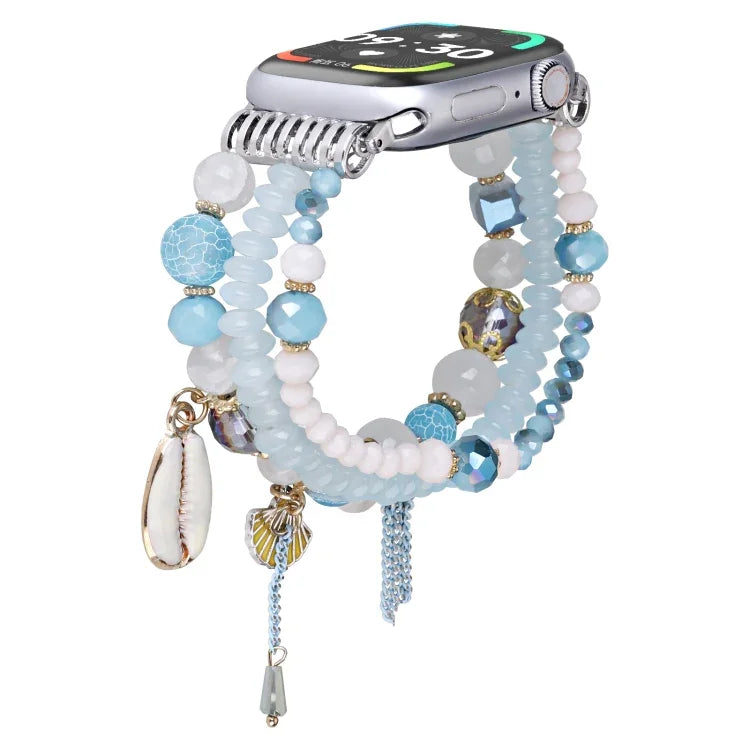 Shell Beads Chain Watch Band, For Apple Watch 46mm / 49mm / 45mm / 44mm, For Apple Watch 42mm / 41mm / 40mm / 38mm