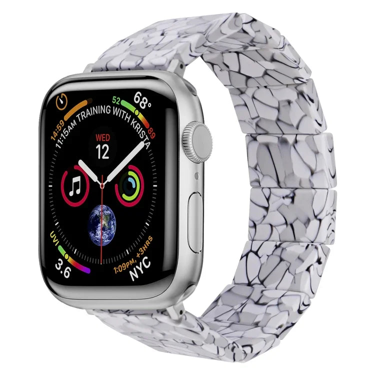 彈力繩方形樹脂錶帶，適用於 Apple Watch 46mm / 49mm / 45mm / 44mm，適用於 Apple Watch 42mm / 41mm / 40mm / 38mm