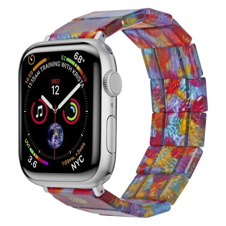 彈力繩方形樹脂錶帶，適用於 Apple Watch 46mm / 49mm / 45mm / 44mm，適用於 Apple Watch 42mm / 41mm / 40mm / 38mm