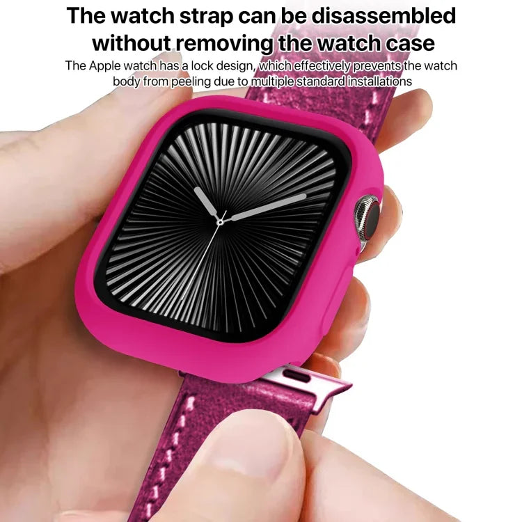 糖果色 TPU 半覆蓋錶殼，適用於 Apple Watch Series 11 / 10 46mm，適用於 Apple Watch Series 11 / 10 42mm