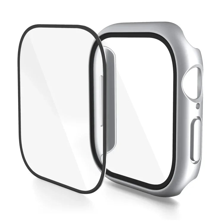 PC 一體成型鋼化膜錶殼，適用於 Apple Watch Series 10 / 11 46mm，適用於 Apple Watch Series 10 / 11 42mm