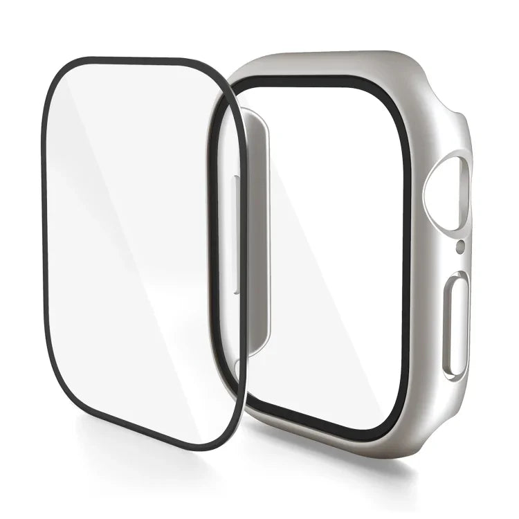 PC 一體成型鋼化膜錶殼，適用於 Apple Watch Series 10 / 11 46mm，適用於 Apple Watch Series 10 / 11 42mm
