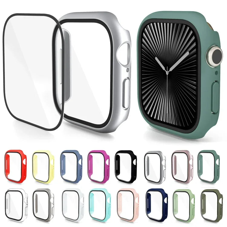 PC 一體成型鋼化膜錶殼，適用於 Apple Watch Series 10 / 11 46mm，適用於 Apple Watch Series 10 / 11 42mm