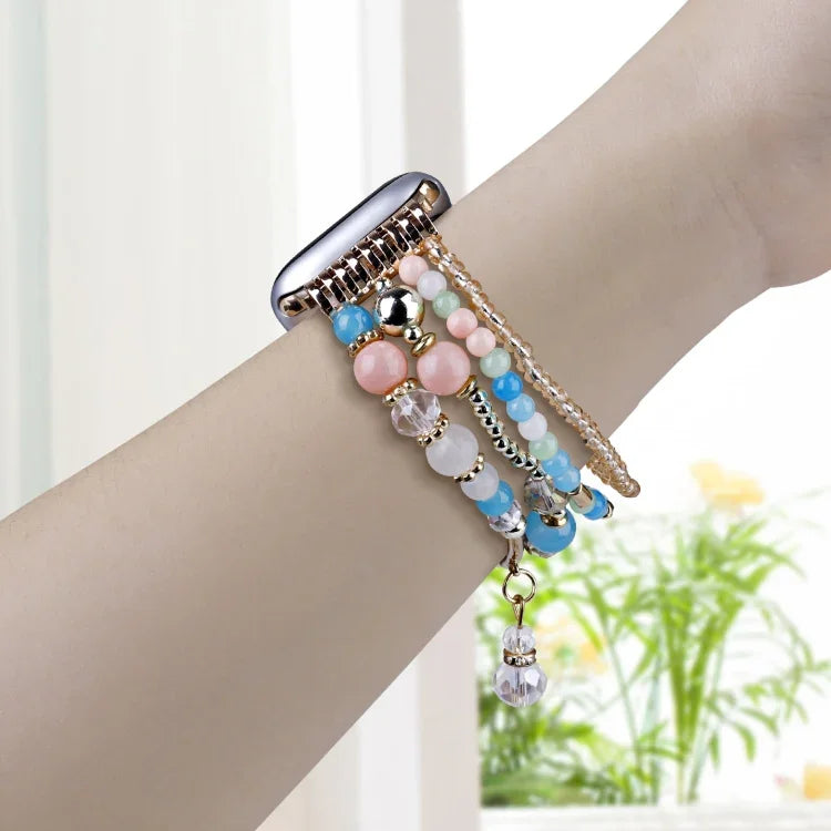 四排銅珠鍊錶帶，適用於 Apple Watch 46mm / 49mm / 45mm / 44mm，適用於 Apple Watch 42mm / 41mm / 40mm / 38mm