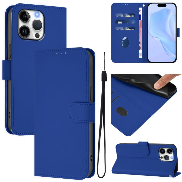 皮膚觸感純色皮革手機殼附掛繩，適用於iPhone Air、iPhone 16 Pro Max