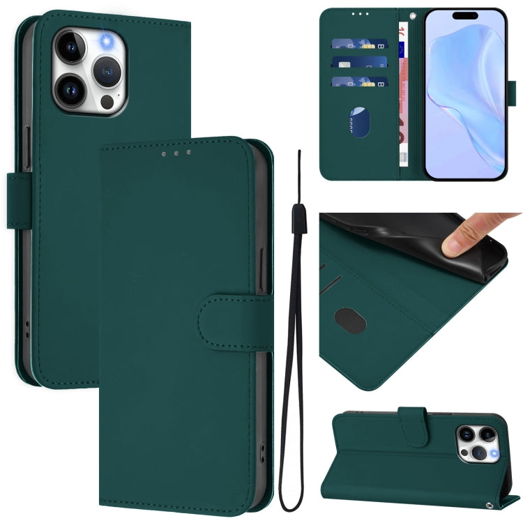 皮膚觸感純色皮革手機殼附掛繩，適用於iPhone Air、iPhone 16 Pro Max