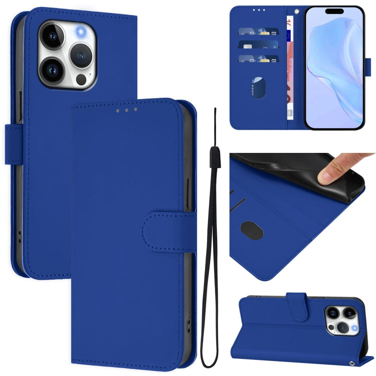 皮膚觸感純色皮革手機殼附掛繩，適用於iPhone 16 Pro、iPhone 16 Plus