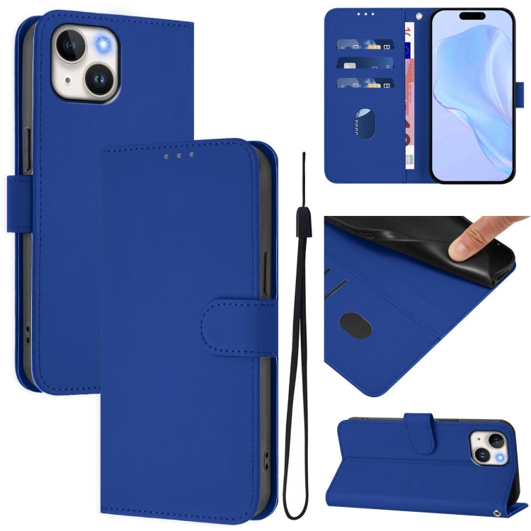 皮膚觸感純色皮革手機殼附掛繩，適用於 iPhone 14 / 13，適用於 iPhone 14 Pro