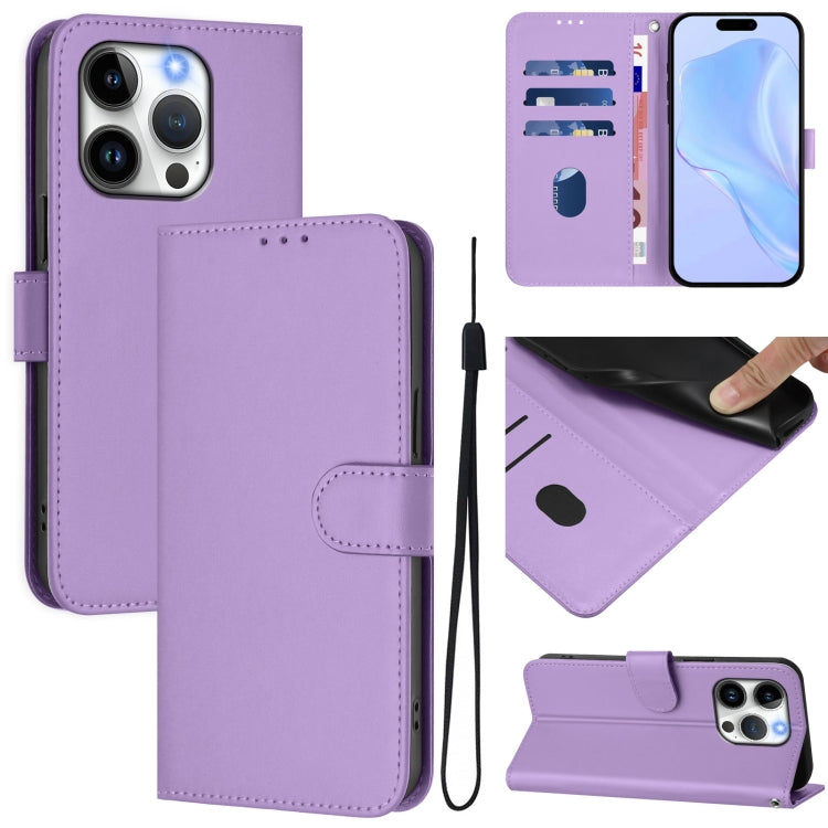 皮膚觸感純色皮革手機殼附掛繩，適用於 iPhone 14 / 13，適用於 iPhone 14 Pro