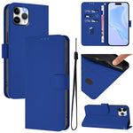 Skin Feel Solid Color Leather Phone Case with Lanyard, For iPhone 11 Pro, For iPhone XS / X