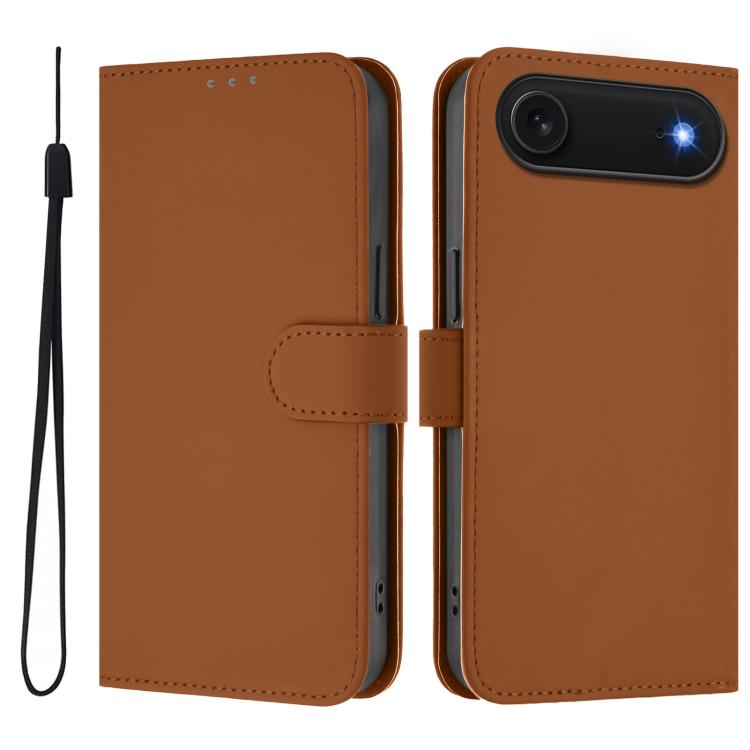 皮膚觸感純色皮革手機殼附掛繩，適用於iPhone Air、iPhone 16 Pro Max