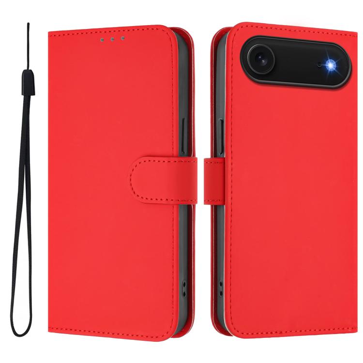 皮膚觸感純色皮革手機殼附掛繩，適用於iPhone Air、iPhone 16 Pro Max