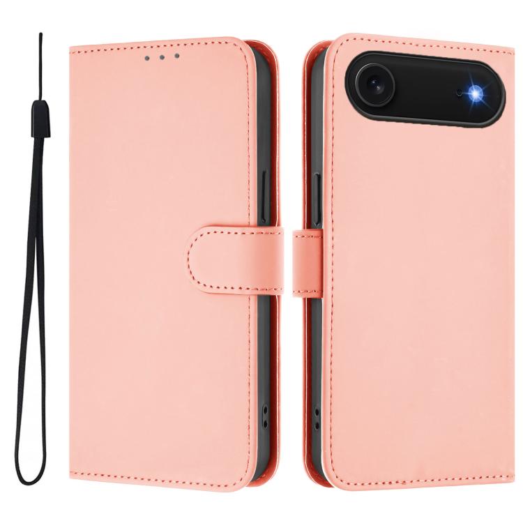 皮膚觸感純色皮革手機殼附掛繩，適用於iPhone Air、iPhone 16 Pro Max